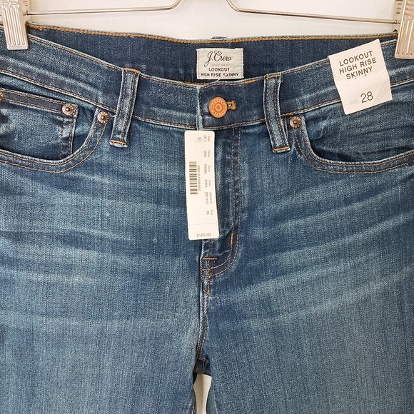 NWT J Crew Look Out High Rise Medium Wash Skinny Jean - 28 - Picture 2 of 4